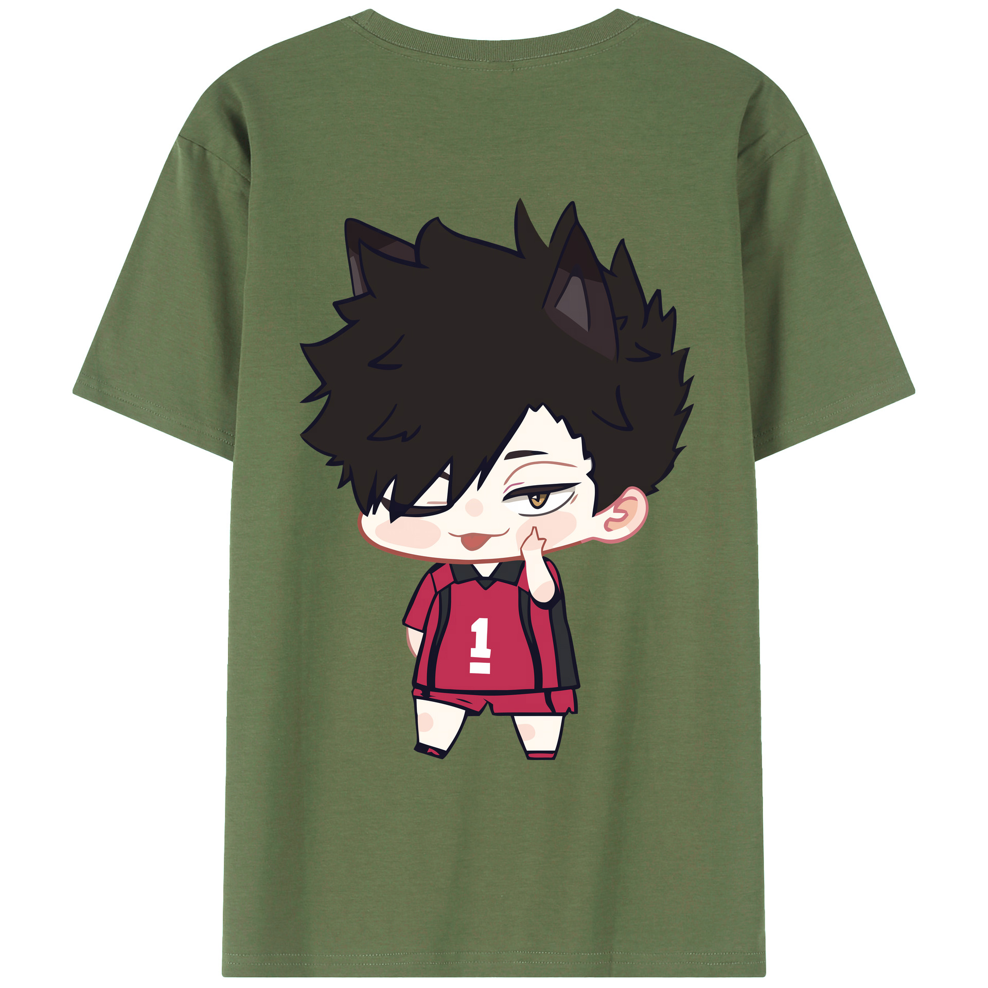 （画像用） ハイキュー!! Haikyu!! 綿100％ メンズ半袖Tシャツ（バックプリント） 通気性